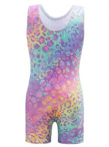 少女体操紧身衣，无袖水钻连体衣