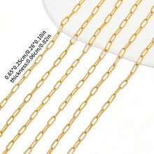 200cm Cadenas de acero inoxidable para hacer joyas DIY collares pulseras accesorios sin decoloración, cadena dorada, cuentas de labios, cadena de cuentas, cadena de gafas accesorios - cadena - Ver 14
