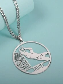 Customized Personalized Sports Themed English Name Necklace With Football Element, Father's Day, Valentine's Day, Birthday, Anniversary, Friend, Graduation, Christmas Family High-End Gift - Style 1 - View 11