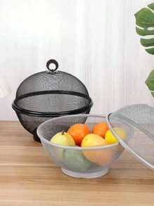 1 件装厨房用具圆形带盖水果盘沥水篮，网状食物盖，户外网状食物保护罩，可重复使用的野餐食物盖，适用于户外露营派对，适用于蔬菜和水果 - 彩色 - 查看 3