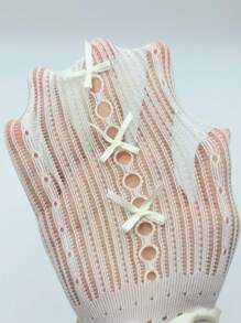 2 pares de calcetines hasta la rodilla con encaje y lazo al estilo lolita para mujeres, calentadores de piernas para primavera y verano para combinar con zapatos de maryjane y mocasines, otoño