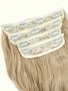 20inch Hair Extensions Clip In, 4PCS Wavy Hair Extension, Beach Blonde Hair Extensions For Women - Linen Gold - View 4