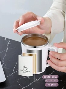 304 不锈钢双层隔热旅行杯带盖，高品质咖啡/牛奶保温杯，男女通用户外返校