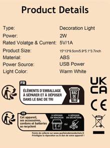 1pc Usb 3d Glowing Butterfly Shaped Creative Night Light For Home Decoration, Living Room, Bedroom, Tabletop