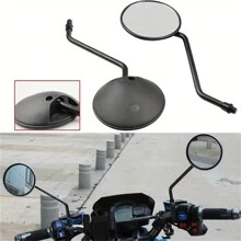 1 Pair Motorcycle Rearview Mirror Iron Pole Round Mirror Convex Blind Spot Mirror M8 M10 - one-size - View 7