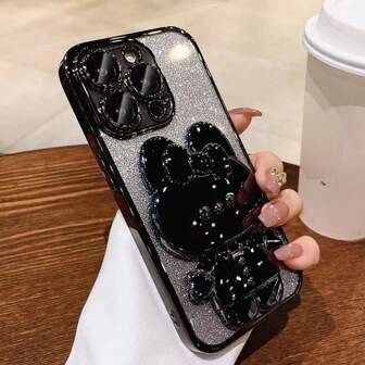 1 件折叠兔子镜面支架保护壳适用于 iPhone 12 13 15 14 11 Pro Max 13pro 15pro Iphone15 支架保护套