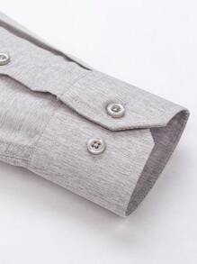 Male Social Shirt - 米色 - 查看 4