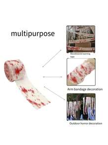 1Party Props: Holiday Dress-Up Toy Props: Blood Gauze, Haunted House, Escape Room, Horror Decoration Props, Blood Cloth, Party Prank Props - Multicolor - View 1