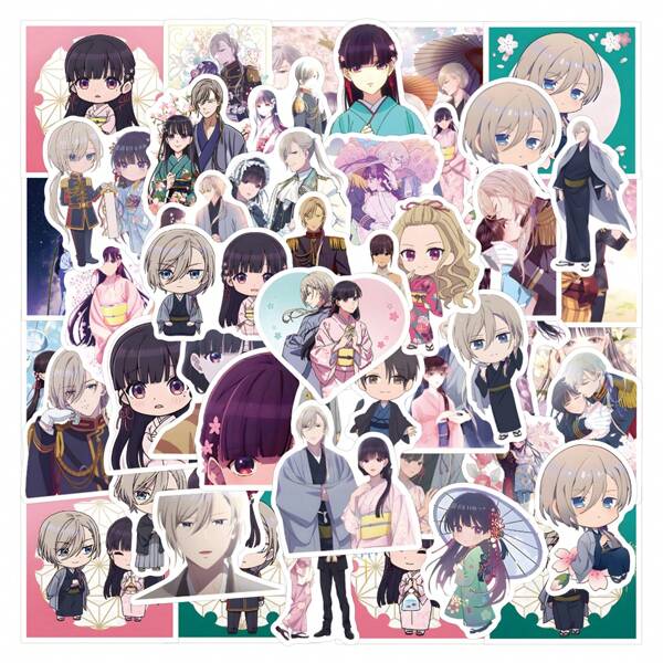 55pcs Anime My Happy Marriage Stickers, Midori Saimori Kiyoka Kudo Kiyoka For Adult Computers, Cute Aesthetic Cartoon Vinyl Stickers For Teenagers Water Bottle Diary Suitcase Skateboard Bumper Graffiti Decals