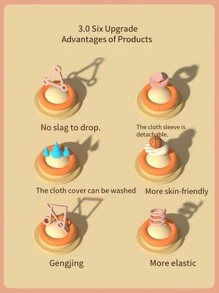 1pc Cloth-Wrapped Silent Basketball, 4th Generation Foam Padded Indoor Non-Disturbing Bouncing Ball - Orange - View 2