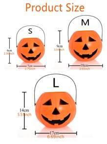 1 Set Halloween Handheld Imp Pumpkin Bucket Candy Gifts Pumpkin Jar Dress Up Decoration Decorations Ambience Party Decoration Props