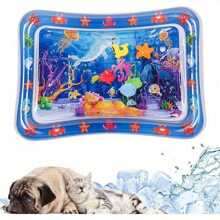 Thickened Water Sensor Play Mat For Pets, 2024 New Sensory Water Play Mat For Cats, Cooling Mat For Cats, Water Sensor Mat For Cats Dogs Cool Comfort Inflatable Tummy Time Water Mat