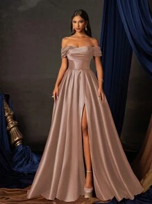 女士舞会礼服，优雅正式晚礼服，适合婚礼宾客、毕业典礼、晚宴派对礼服