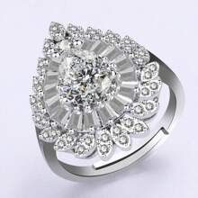 Bridal Zirconia For Dubai Necklace Bracelet Earringa Rings Crystal Wedding Jewelry Sets - White - View 3