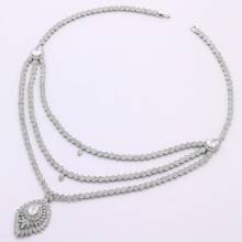 Bridal Zirconia For Dubai Necklace Bracelet Earringa Rings Crystal Wedding Jewelry Sets - White - View 5