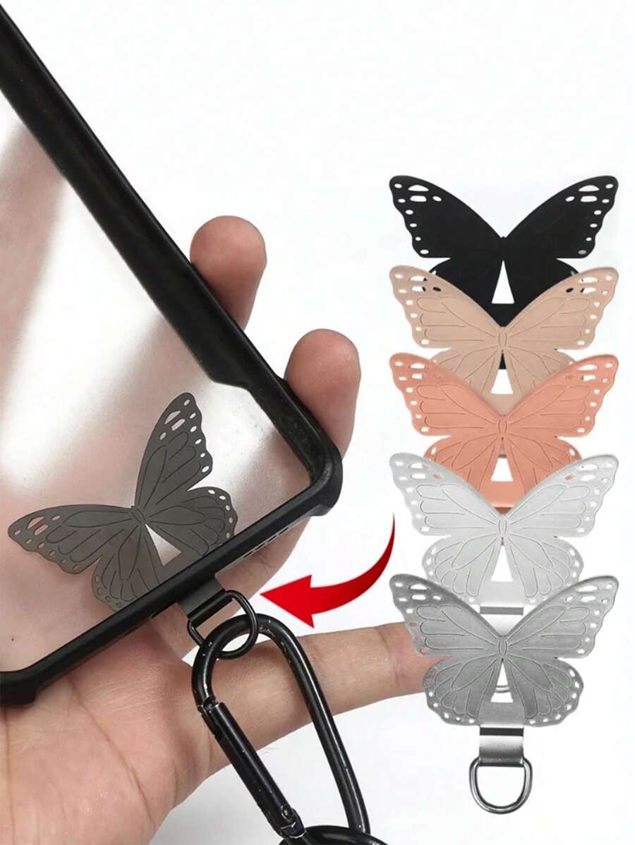 1 pieza Almohadilla para teléfono, clip de sujeción para cuerda de teléfono, almohadilla colgante de cuerda antiperárdida de acero inoxidable para estuche de teléfono - Multicolor - Ver 1