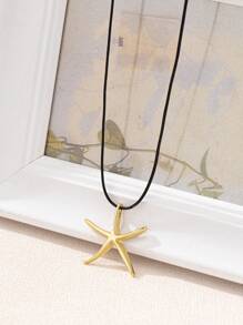 1 件优雅几何海星项链，适合女士 - 金黃色 - 查看 4