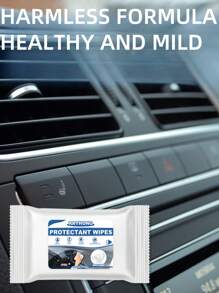 Car Interior Wipes Glass Leather Interior Maintenance Cleaning Care Wet Wipes (New And Old Packages Will Be Issued) - White - View 3