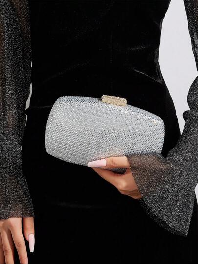 Glamorous Glitter Bling, Sequin, Luxury, Shiny Women's Mini Sparkling Rhinestone Clutch Bag, Suitable For Wedding, Party, Dance, Birthday, Gift, Makeup Bag Evening Bag, Dinner Bag For Party Girl, Woman, Bride