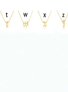 1pc 26pcs Lower Case Letter Necklace, Stainless Steel Gold Color Alphabet Pendant Necklace, Birthday Gift For Women