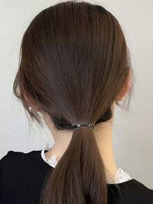 50个/包 女士黑白简约纯色发圈，时尚优雅百搭发饰，适合日常佩戴、扎马尾辫、搭配妆容和服装。发圈、橡皮筋、发绳、弹力发带、发圈、发饰、弹力发带，夏季、假日、旅行必备。 - 黑與白 - 查看 5