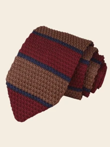 1 件手工针织橄榄绿咖啡领带，适合日常、礼物或商务使用男士领带