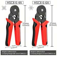 1 套压接工具,含 1200/1900 个绝缘管端子、HSC8 6-4A 0.08-10mm² 23-7AWG 1200 个端子、6-6A 0.25-6mm² 23-10AWG、多功能高精度钳子套件电工工具 - 端子壓線鉗 - 查看 10