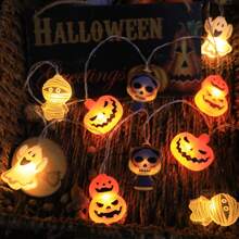 1 dây đèn LED Halloween 1,5M 10 bóng, hỗn hợp xác ướp ma bí ngô, dùng cho ngoài trời, trong nhà, sân vườn, hiên nhà, hàng rào, ngày lễ, tiệc tùng, ban công, mùa thu, mùa thu, lễ tạ ơn, thu hoạch, trang trí Halloween - dùng hộp pin (không dùng pin) trang trí phòng Halloween trang trí vườn Halloween làm quà tặng trang trí lễ hội tiên trang trí ngày lễ - Màu trắng ấm áp - Xem 4