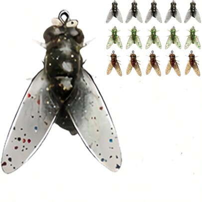 20Pcs/Box Bionic Fly Fishing Bait - 2024 New Trout Swimbaits Dry Flies Bass Fly Fishing Lures Kit, Saltwater & Freshwater