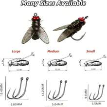 20قطعة/صندوق طعم صيد السمك الصناعي - طعوم السمك الشائعة الجديدة 2024 للسمك السلمون، طعوم ذبابة جافة، طعوم صيد السمك القاسي ، طعوم صيد السمك للمياه المالحة والمياه العذبة
