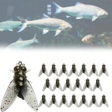 20قطعة/صندوق طعم صيد السمك الصناعي - طعوم السمك الشائعة الجديدة 2024 للسمك السلمون، طعوم ذبابة جافة، طعوم صيد السمك القاسي ، طعوم صيد السمك للمياه المالحة والمياه العذبة