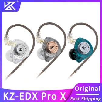  Original KZ-EDX PRO X dynamiska driverhörlurar, HIFI basförstärkta med mikrofon, in-ear-hörlurar för smartphone, dator, spel, brusreducering, sportmusik, alla hjärtans dag- och nyårspresent