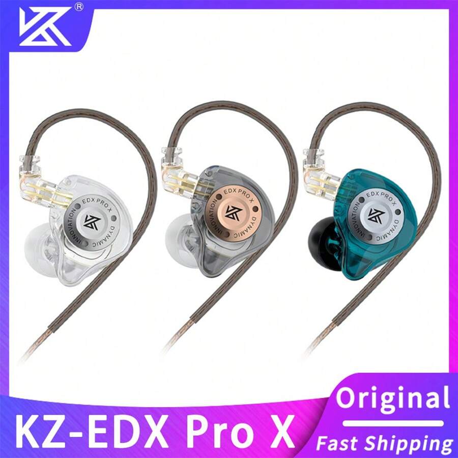 Tai nghe KZ-EDX PRO X Dynamic Driver chính hãng, âm thanh HIFI tăng cường tiếng bass, tích hợp micro, tai nghe nhét tai với điều khiển trên dây, phù hợp với điện thoại thông minh, máy tính, chơi game, khử tiếng ồn, nghe nhạc thể thao, quà tặng tuyệt vời cho Ngày Valentine và Năm mới. - Xem 1