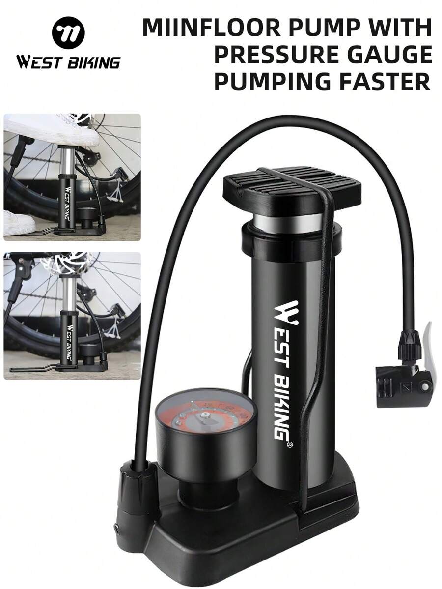 WEST BIKING WEST BIKING Bicycle Pedal Pump 120PSI HighVoltage Portable