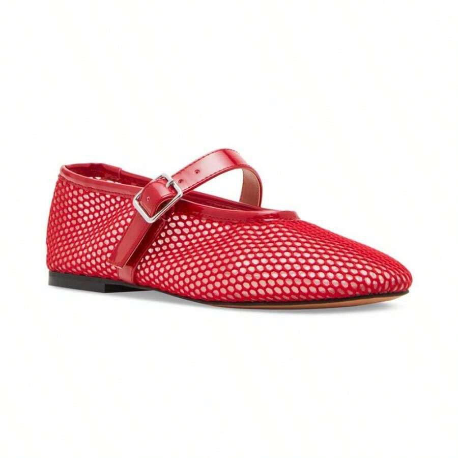 Steve Madden Women's Dreaming Mesh Mary Jane Flats - red mesh - View 1