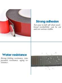 1-5cm Wide Thickened Foam Double-Sided Adhesive Tape, Super Strong PE Foam Weatherstrip Seal, For Outdoor & Indoor, Home & Office Decor, Car Installation, Photo Frames, Advertisements - Black - View 4