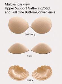 Backless, Strapless Adhesive Silicone Bra Cups Sexy Breathable Invisible Sticky Breastplate For Women, Suitable For Wedding Dresses, Summer Prevents Exposure