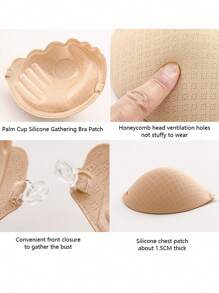 Backless, Strapless Adhesive Silicone Bra Cups Sexy Breathable Invisible Sticky Breastplate For Women, Suitable For Wedding Dresses, Summer Prevents Exposure