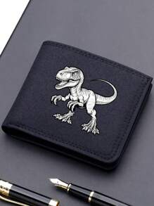 Fashionable Lightweight Tyrannosaurus Rex, Dinosaur Print Wallet: Foldable, Bifold, With Multiple Card Slots And Zippered Pocket For Secure Quick Closure - Multicolor - View 7