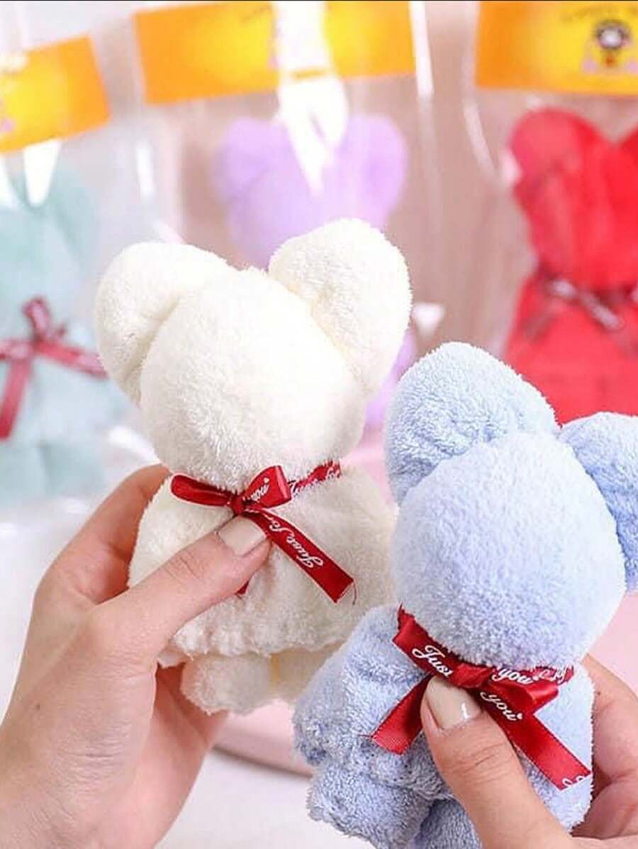 Assorted Bear-Shaped Hand Towel, Creative Gift, Wedding Favor - Multicolor - View 1