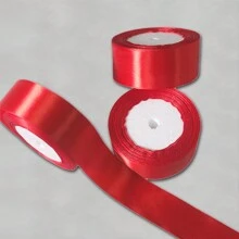 5卷/套 緞帶，4厘米寬絲帶，適用於製作玫瑰花DIY手工藝品，彩色緞帶，適用於禮品包裝裝飾 - 紅色 - 查看 12