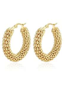 A pair of stainless steel earrings