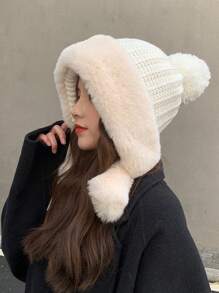 1 buc Noua Modă Coreeană de înaltă calitate Personalizată Japoneză Fleece Groasă Mare Circumferință Drăguț Iarnă Caldă Protecție Urechi Beanie Hat - Caciula de lana - Vizualizare 17