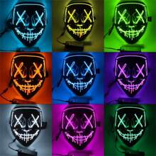 A Poptrend Halloween Mask LED Light Up Masks For Festival Cosplay Halloween Costume Masquerade Parties,Carnival,Gifts - Multicolor - View 13