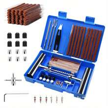 58Pcs Tire Repair Kit Tire Plug Kit Universal Tire Patch Kit To Fix Punctures Flat Tire Plug Repair Kit For Motorcycle Tractor Truck SUV Trailer Car