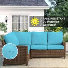 4pcs/2pcs Solid Color Outdoor Waterproof Patio Furniture Cushion Covers Chair Seat Replacement Cushion Cases Slipcovers For Garden Lawn Bench Porch Couch
