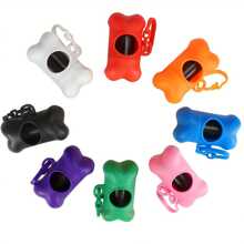 1入骨形狗便袋分配器，狗糞袋盒，配有掛鉤的小型狗袋分配器，適用於寵物小狗遛狗，行山和露營 - 彩色 - 查看 5