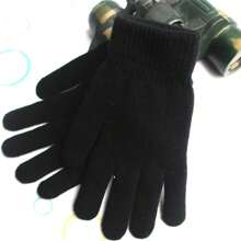 1pair Black Unisex Winter Warm Gloves Full Finger Knitted Gloves Women Men Thicken Warm Autumn Winter Outdoor Cycling Gloves,Suitable For Cycling,Riding Motorcycle And Skiing,Black Gloves,Winter Hand Warmers