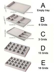 5pcs/1pc Jewelry Manager Tray, Elegant Stackable Velvet Jewelry Manager - Worn Surface, Suitable For Portable Multi-Purpose Storage Of Rings, Earrings, And Necklaces, Large Stackable Jewelry Tray For Drawers, Jewelry Storage Space For Earrings, Necklaces, And Bracelets, Easy To Classify, Convenient For Storage, Space Saving, And Easy To Pick Up