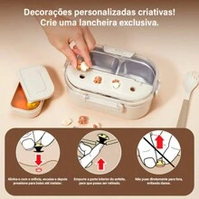 午餐盒学校用品，返校 - 米色 - 查看 3